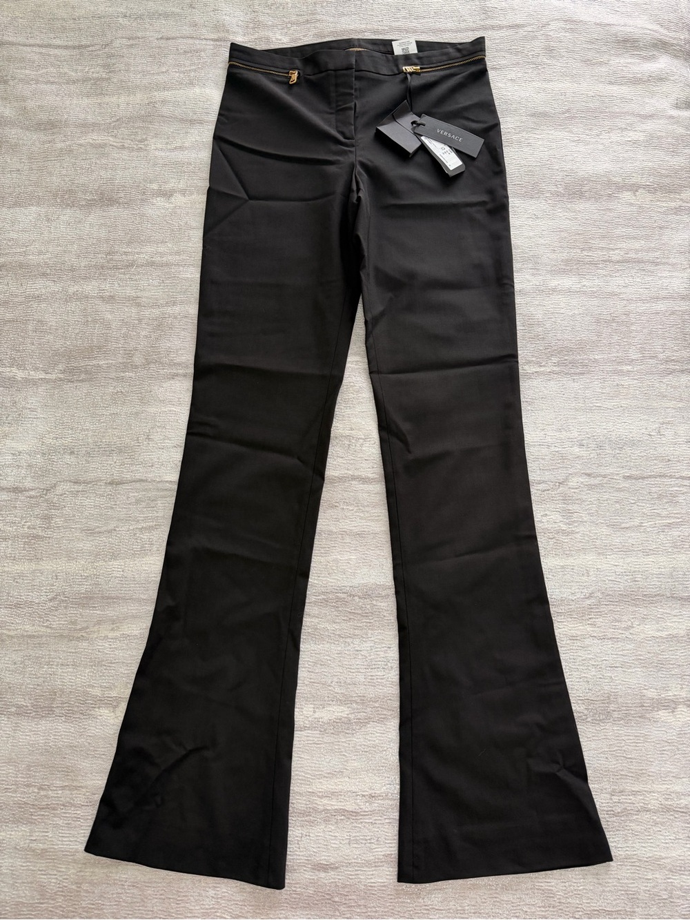 NWT Versace Black Flared Women's Pants, Size 40